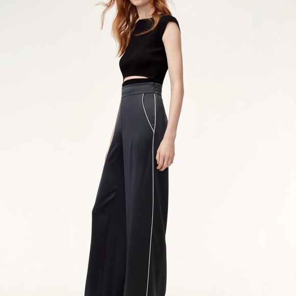 Aritzia Wilfred Clarisse Satin Wide Leg Pants - Picture 2 of 6